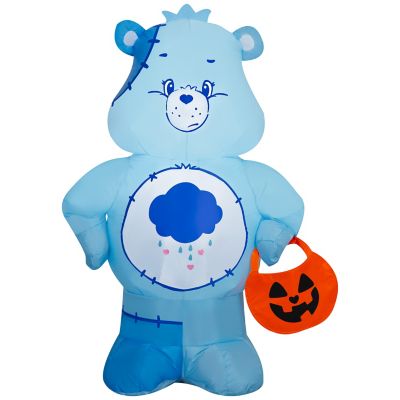 Gemmy Care Bears Grumpy Bear Halloween Inflatable with Jack o Lantern Candy Basket, 3.2 ft. Lighted Airblown Yard Decor
