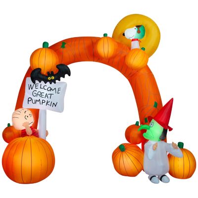 Gemmy Peanuts Great Pumpkin Inflatable Archway w Charlie Brown, Snoopy Lucy