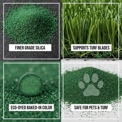 Image showing  Green Dyed Lawn Leveling Sand for Topdressing and Yard Leveling, 25 Bags