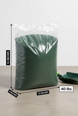 Image showing  Green Dyed Lawn Leveling Sand for Topdressing and Yard Leveling, 25 Bags