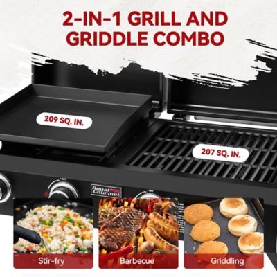 Image showing  Portable Tabletop Grill & Griddle Combo with Hood