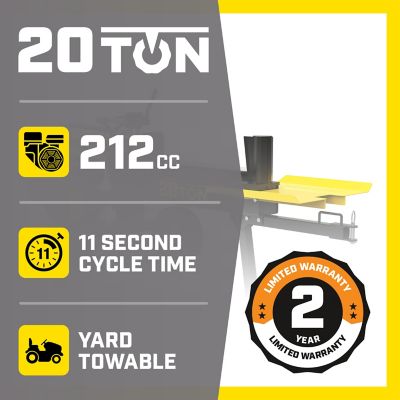 Image showing  20-Ton Yard Towable Horizontal Gas Log Splitter with Auto Return