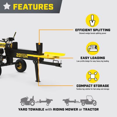 Image showing  20-Ton Yard Towable Horizontal Gas Log Splitter with Auto Return