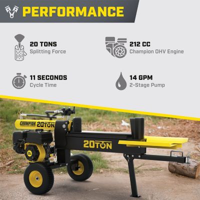 Image showing  20-Ton Yard Towable Horizontal Gas Log Splitter with Auto Return