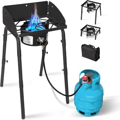 Red Mountain Valley One Burner Outdoor Portable Camping Gas Stove with Removable Legs