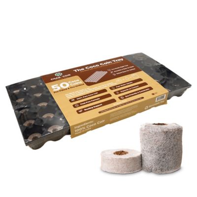 Char Coir Pre-Filled Coco Coir Propagation Tray, 50-Cell, Fits Standard 10x20 Trays, 1 pk.