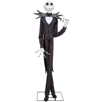 Gemmy Deluxe Life-Size Animated KD-Jack Skellington w Black Purple Suit-Disney