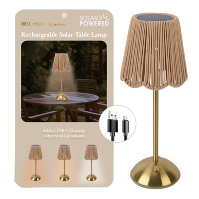 Bell & Howell Rechargeable Solar String Lamp LED Dimmable Modes Portable Indoor/Outdoor Table Lamp