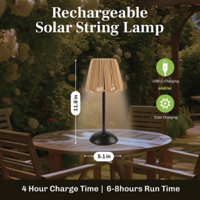 Image showing  Rechargeable Solar String Lamp LED Dimmable Modes Portable Indoor/Outdoor Table Lamp