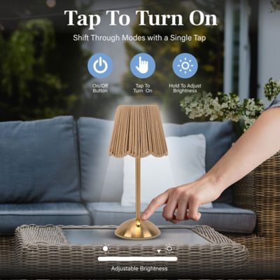 Image showing  Rope Design Rechargeable LED 3 Dimmable Modes Portable Table Lamp