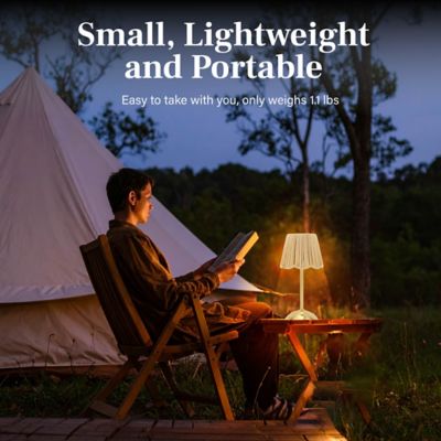 Image showing  Rope Design Rechargeable LED 3 Dimmable Modes Portable Table Lamp