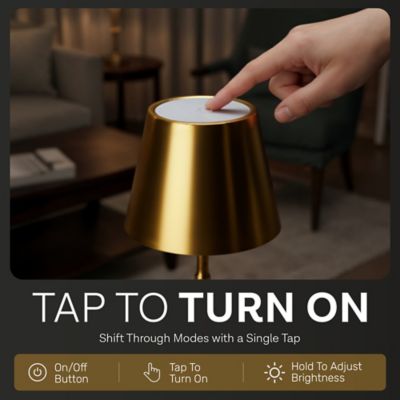 Image showing  Bamboo Stem Rechargeable LED Dimmable Touch Control Cordless Portable Table Lamp