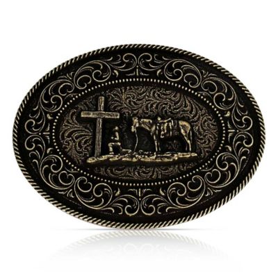 Montana Silversmiths Faith in Him Christian Cowboy Buckle