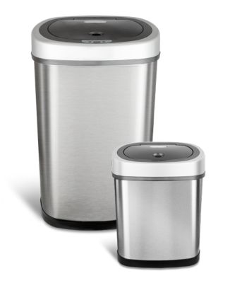Ninestars 13.2 gal. & 3.2 gal. Rectangular Motion Sensor Trash Can Combo