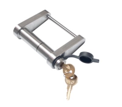 InfiniteRule Security Stainless Steel Trailer Coupler Lock, 1/4 D x 2-15/16 L in. Span, 61121-S