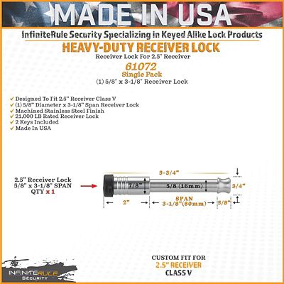 Image showing  Stainless Steel Class III-IV-V Trailer Hitch Pin Lock, 5/8 in. Diameter, 61072-S