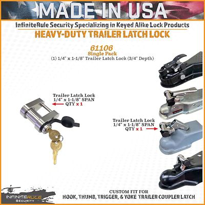 Image showing  Stainless Steel Trailer Coupler Lock, 1/4 D x 1-1/8 L in. Span, 61106-S