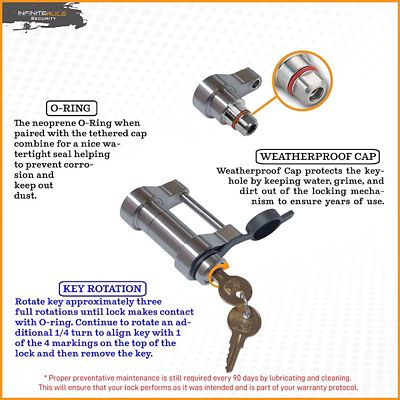 Image showing  Stainless Steel Trailer Coupler Lock, 1/4 D x 1-1/8 L in. Span, 61106-S