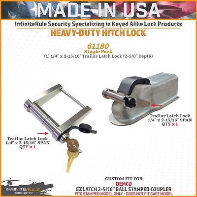 Image showing  Stainless Steel Trailer Coupler Lock, 1/4 D x 2-15/16 L in. Span, 61180-S
