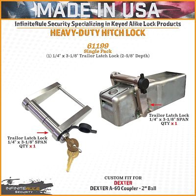 Image showing  Stainless Steel Trailer Coupler Lock, 1/4 D x 3-1/8 L in. Span, 61199-S