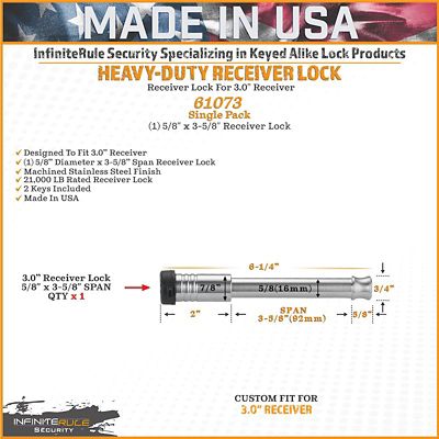 Image showing  Stainless Steel Hitch Pin Lock for 3 in. Receiver, 5/8 in. Diameter, 61073-S