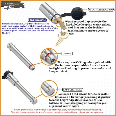 Image showing  Stainless Steel Hitch Pin Lock for 3 in. Receiver, 5/8 in. Diameter, 61073-S