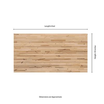 Image showing  Unfinished Birch Kitchen Island Butcher Block Countertop, 74 in. x 39 in. x 1.5 in., Eased Edge
