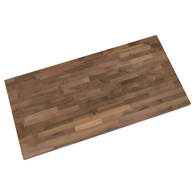 Ackland Unfinished Walnut Butcher Block Countertop, 50 in. x 25 in. x 1.5 in., Eased Edge