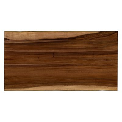 Image showing  Finished Saman Continuous Stave Kitchen Island Butcher Block Countertop, 74 in. x 39 in. x 1.5 in., Live Edge