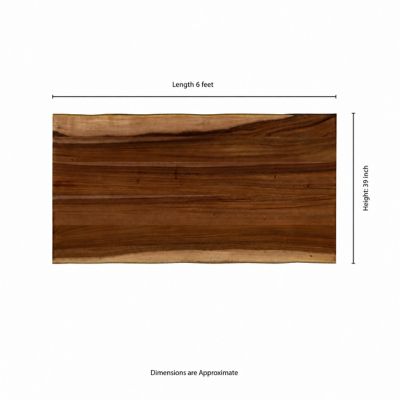 Image showing  Finished Saman Continuous Stave Kitchen Island Butcher Block Countertop, 74 in. x 39 in. x 1.5 in., Live Edge