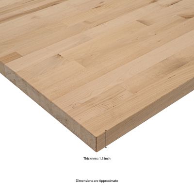 Image showing  Unfinished Birch Butcher Block Countertop, 50 in. x 25 in. x 1.5 in., Eased Edge