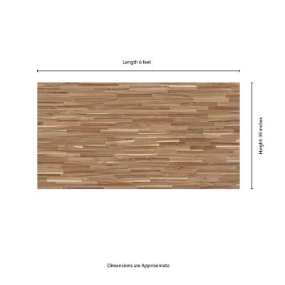 Image showing  Unfinished Acacia Finger Joint Kitchen Island Butcher Block Countertop, 74 in. x 39 in. x 1.5 in., Eased Edge