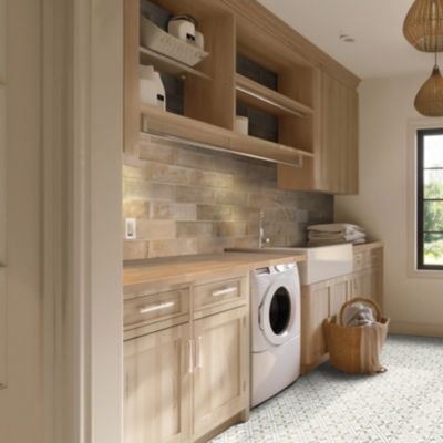Image showing  Unfinished Birch Butcher Block Countertop, 98 in. x 25 in. x 1.5 in., Eased Edge