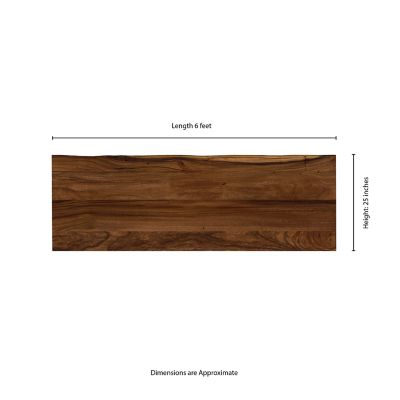 Image showing  Finished Saman Continuous Stave Butcher Block Countertop, 74 in. x 25 in. x 1.5 in., Live Edge