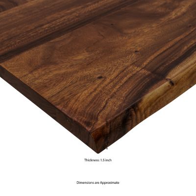 Image showing  Finished Saman Continuous Stave Butcher Block Countertop, 74 in. x 25 in. x 1.5 in., Live Edge
