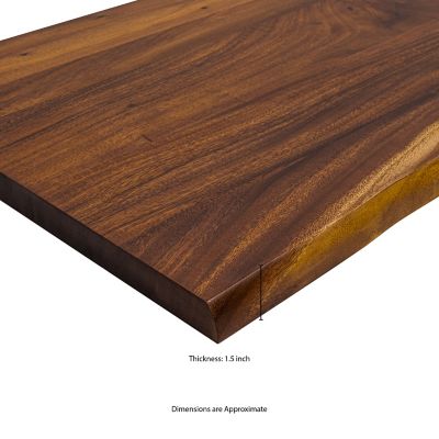 Image showing  Finished Saman Continuous Stave Butcher Block Countertop, 50 in. x 25 in. x 1.5 in., Live Edge