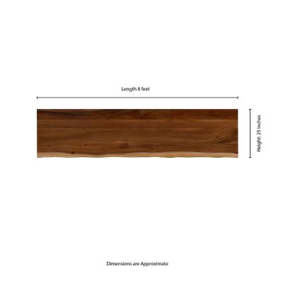 Image showing  Finished Saman Continuous Stave Butcher Block Countertop, 98 in. x 25 in. x 1.5 in., Live Edge
