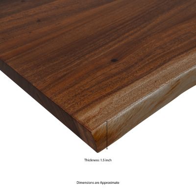 Image showing  Finished Saman Continuous Stave Butcher Block Countertop, 98 in. x 25 in. x 1.5 in., Live Edge