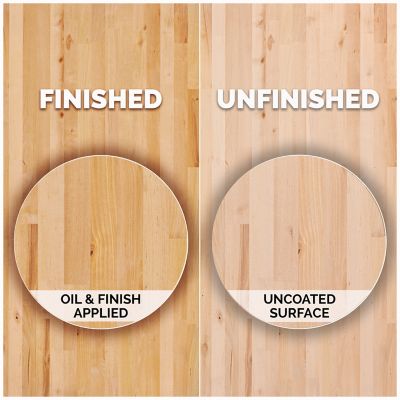 Image showing  Unfinished Birch Butcher Block Countertop, 74 in. x 25 in. x 1.5 in., Eased Edge