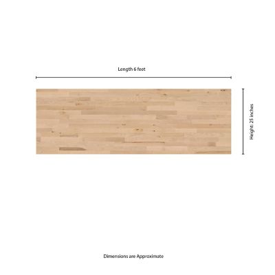 Image showing  Unfinished Birch Butcher Block Countertop, 74 in. x 25 in. x 1.5 in., Eased Edge