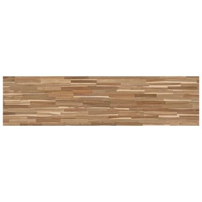 Image showing  Unfinished Acacia Finger Joint Butcher Block Countertop, 98 in. x 25 in. x 1.5 in., Eased Edge