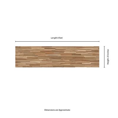 Image showing  Unfinished Acacia Finger Joint Butcher Block Countertop, 98 in. x 25 in. x 1.5 in., Eased Edge