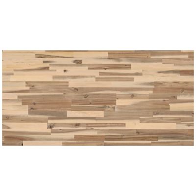 Image showing  Unfinished Acacia Finger Joint Butcher Block Countertop, 50 in. x 25 in. x 1.5 in., Eased Edge
