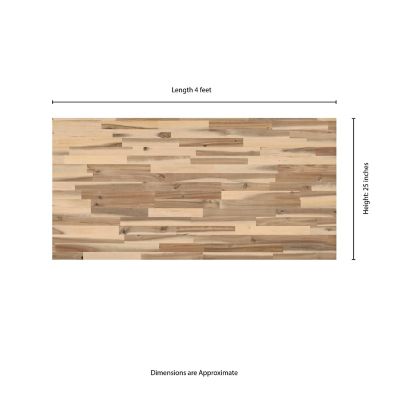 Image showing  Unfinished Acacia Finger Joint Butcher Block Countertop, 50 in. x 25 in. x 1.5 in., Eased Edge