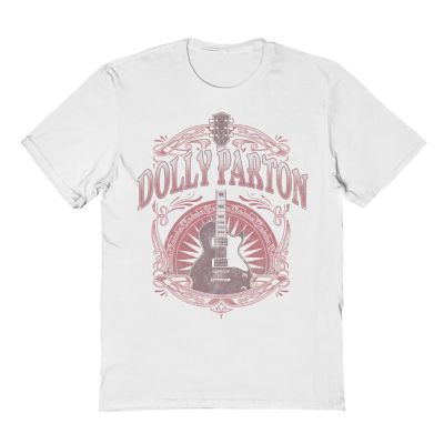 Dolly Parton Women's Pink Guitar Short Sleeve Graphic T-Shirt