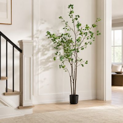 Shine Company 7 ft. Artificial Maple Tree - Faux Indoor Tree in Nursery Pot