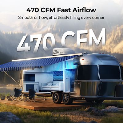 Image showing  13500 BTU Non-Ducted RV Rooftop Air Conditioner Quiet AC Unit for Camper Travel Trailer RV Cooling System