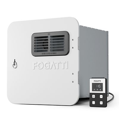 Fogatti RV Tankless Water Heater InstaShower Ultra, 66,000 BTU, 0.5-3.9 GPM, with White Door & Mixing Tank, 2-Year Warranty