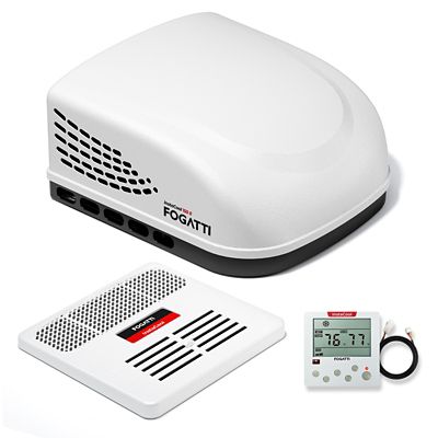 Fogatti RV Rooftop Air Conditioner 15000BTU with Heat Pump, Ducted Air Distribution Box and Wired Controller, 2 Year Warranty