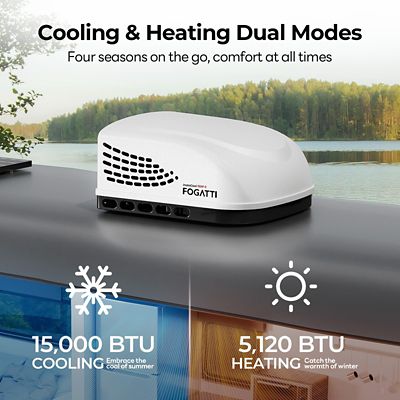 Image showing  RV Rooftop Air Conditioner 15000BTU with Heat Pump, Ducted Air Distribution Box and Wired Controller, 2 Year Warranty